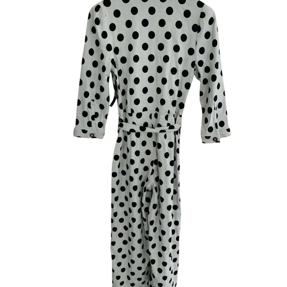 New York & Company Black and White Polka Dot Jumpsuit small - Picture 4 of 8
